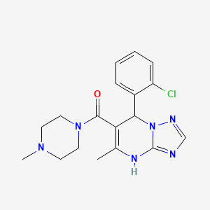 molecular formula C18H21ClN6O B6083577 7-(2-chlorophenyl)-5-methyl-6-[(4-methyl-1-piperazinyl)carbonyl]-4,7-dihydro[1,2,4]triazolo[1,5-a]pyrimidine 