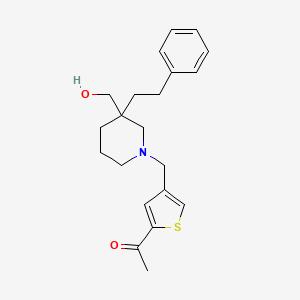molecular formula C21H27NO2S B6083604 1-(4-{[3-(hydroxymethyl)-3-(2-phenylethyl)-1-piperidinyl]methyl}-2-thienyl)ethanone 