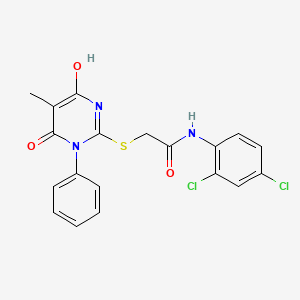 molecular formula C19H15Cl2N3O3S B6083624 N-(2,4-dichlorophenyl)-2-[(4-hydroxy-5-methyl-6-oxo-1-phenyl-1,6-dihydro-2-pyrimidinyl)thio]acetamide 