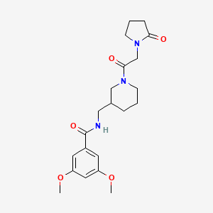 molecular formula C21H29N3O5 B6083628 3,5-dimethoxy-N-({1-[(2-oxo-1-pyrrolidinyl)acetyl]-3-piperidinyl}methyl)benzamide 