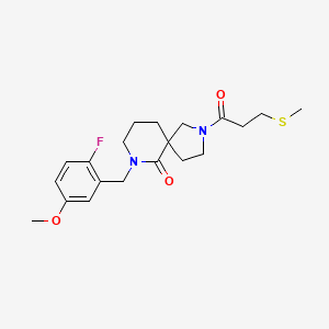molecular formula C20H27FN2O3S B6083646 7-(2-fluoro-5-methoxybenzyl)-2-[3-(methylthio)propanoyl]-2,7-diazaspiro[4.5]decan-6-one 