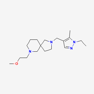 molecular formula C18H32N4O B6083647 2-[(1-ethyl-5-methyl-1H-pyrazol-4-yl)methyl]-7-(2-methoxyethyl)-2,7-diazaspiro[4.5]decane 