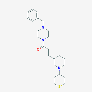 molecular formula C24H37N3OS B6083658 1-benzyl-4-{3-[1-(tetrahydro-2H-thiopyran-4-yl)-3-piperidinyl]propanoyl}piperazine 