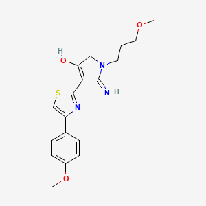 molecular formula C18H21N3O3S B6083678 5-amino-4-[4-(4-methoxyphenyl)-1,3-thiazol-2-yl]-1-(3-methoxypropyl)-1,2-dihydro-3H-pyrrol-3-one 
