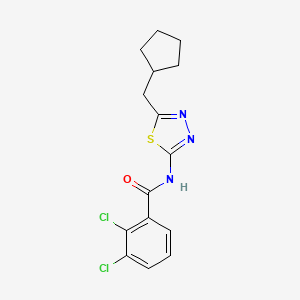 molecular formula C15H15Cl2N3OS B6083684 2,3-dichloro-N-[5-(cyclopentylmethyl)-1,3,4-thiadiazol-2-yl]benzamide 