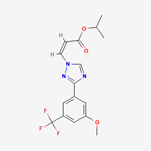 molecular formula C16H16F3N3O3 B608369 (Z)-isopropyl 3-(3-(3-methoxy-5-(trifluoromethyl)phenyl)-1H-1,2,4-triazol-1-yl)acrylate CAS No. 1333151-73-7