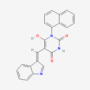 molecular formula C23H15N3O3 B6083728 5-(1H-indol-3-ylmethylene)-1-(1-naphthyl)-2,4,6(1H,3H,5H)-pyrimidinetrione 