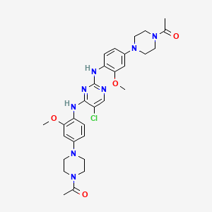 molecular formula C30H37ClN8O4 B608374 1,1'-(4,4'-(((5-氯嘧啶-2,4-二基)双(偶氮二基))双(3-甲氧基-4,1-苯基))双(哌嗪-4,1-二基))二乙酮 CAS No. 1472795-20-2