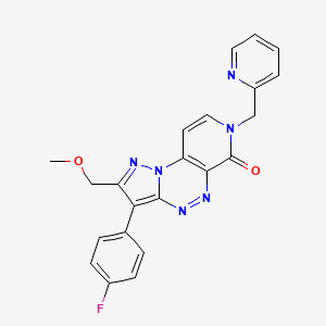 molecular formula C22H17FN6O2 B6083745 3-(4-fluorophenyl)-2-(methoxymethyl)-7-(2-pyridinylmethyl)pyrazolo[5,1-c]pyrido[4,3-e][1,2,4]triazin-6(7H)-one 
