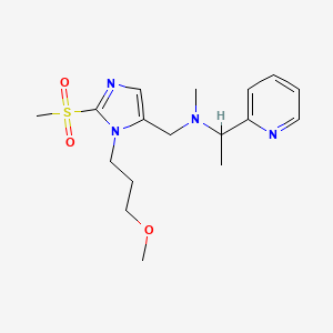 molecular formula C17H26N4O3S B6083752 N-{[1-(3-methoxypropyl)-2-(methylsulfonyl)-1H-imidazol-5-yl]methyl}-N-methyl-1-(2-pyridinyl)ethanamine 