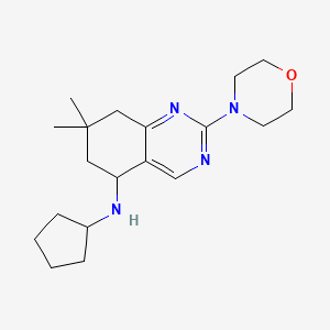 molecular formula C19H30N4O B6083777 N-cyclopentyl-7,7-dimethyl-2-(4-morpholinyl)-5,6,7,8-tetrahydro-5-quinazolinamine 