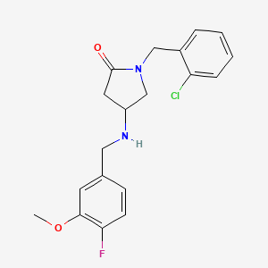 molecular formula C19H20ClFN2O2 B6083782 1-(2-chlorobenzyl)-4-[(4-fluoro-3-methoxybenzyl)amino]-2-pyrrolidinone 
