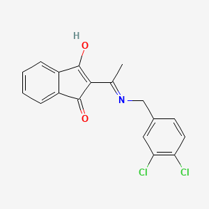molecular formula C18H13Cl2NO2 B6083786 2-{1-[(3,4-dichlorobenzyl)amino]ethylidene}-1H-indene-1,3(2H)-dione 