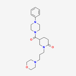 molecular formula C23H34N4O3 B6083797 1-[3-(4-morpholinyl)propyl]-5-[(4-phenyl-1-piperazinyl)carbonyl]-2-piperidinone 