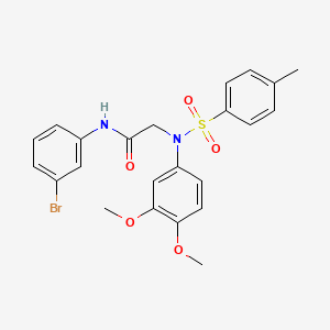 molecular formula C23H23BrN2O5S B6083810 N~1~-(3-bromophenyl)-N~2~-(3,4-dimethoxyphenyl)-N~2~-[(4-methylphenyl)sulfonyl]glycinamide 