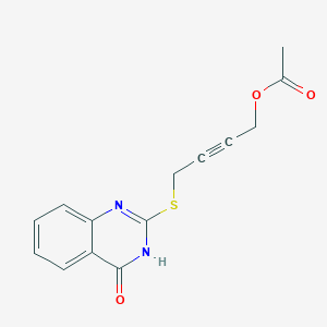 molecular formula C14H12N2O3S B6083821 4-[(4-oxo-3,4-dihydro-2-quinazolinyl)thio]-2-butyn-1-yl acetate 