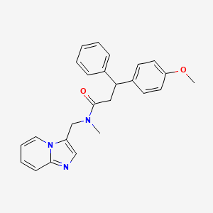 molecular formula C25H25N3O2 B6083832 N-(imidazo[1,2-a]pyridin-3-ylmethyl)-3-(4-methoxyphenyl)-N-methyl-3-phenylpropanamide 