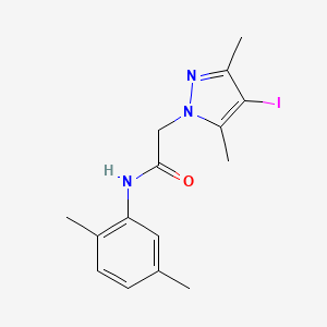 molecular formula C15H18IN3O B6083834 N-(2,5-dimethylphenyl)-2-(4-iodo-3,5-dimethyl-1H-pyrazol-1-yl)acetamide 