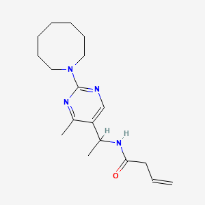 molecular formula C18H28N4O B6083839 N-{1-[2-(1-azocanyl)-4-methyl-5-pyrimidinyl]ethyl}-3-butenamide 