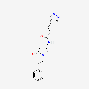 molecular formula C19H24N4O2 B6083855 3-(1-methyl-1H-pyrazol-4-yl)-N-[5-oxo-1-(2-phenylethyl)-3-pyrrolidinyl]propanamide 
