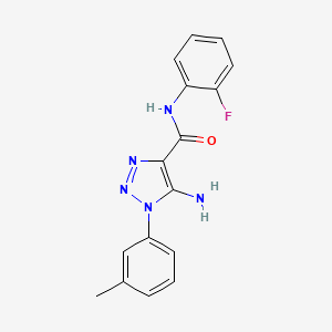 molecular formula C16H14FN5O B6083879 5-amino-N-(2-fluorophenyl)-1-(3-methylphenyl)-1H-1,2,3-triazole-4-carboxamide 
