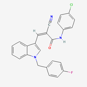 molecular formula C25H17ClFN3O B6083895 N-(4-chlorophenyl)-2-cyano-3-[1-(4-fluorobenzyl)-1H-indol-3-yl]acrylamide 