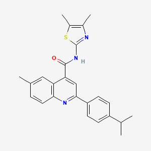 molecular formula C25H25N3OS B6083903 N-(4,5-dimethyl-1,3-thiazol-2-yl)-2-(4-isopropylphenyl)-6-methyl-4-quinolinecarboxamide CAS No. 438221-01-3