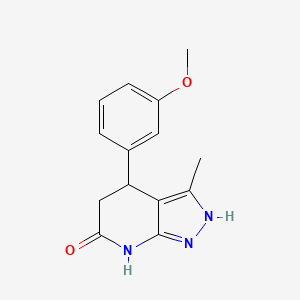 molecular formula C14H15N3O2 B6083917 4-(3-methoxyphenyl)-3-methyl-1,4,5,7-tetrahydro-6H-pyrazolo[3,4-b]pyridin-6-one 