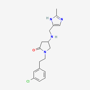 molecular formula C17H21ClN4O B6083950 1-[2-(3-chlorophenyl)ethyl]-4-{[(2-methyl-1H-imidazol-4-yl)methyl]amino}-2-pyrrolidinone 