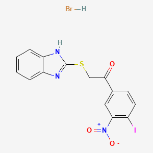 molecular formula C15H11BrIN3O3S B6083961 2-(1H-benzimidazol-2-ylthio)-1-(4-iodo-3-nitrophenyl)ethanone hydrobromide 
