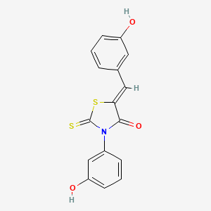 molecular formula C16H11NO3S2 B6083994 5-(3-hydroxybenzylidene)-3-(3-hydroxyphenyl)-2-thioxo-1,3-thiazolidin-4-one 
