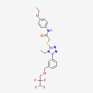 molecular formula C24H26F4N4O3S B6084005 N-(4-ethoxyphenyl)-2-[(4-ethyl-5-{3-[(2,2,3,3-tetrafluoropropoxy)methyl]phenyl}-4H-1,2,4-triazol-3-yl)thio]acetamide 