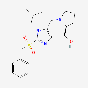 molecular formula C20H29N3O3S B6084007 ((2S)-1-{[2-(benzylsulfonyl)-1-isobutyl-1H-imidazol-5-yl]methyl}-2-pyrrolidinyl)methanol 