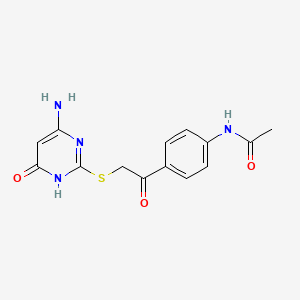 molecular formula C14H14N4O3S B6084039 N-(4-{2-[(4-amino-6-hydroxy-2-pyrimidinyl)thio]acetyl}phenyl)acetamide 