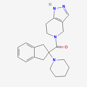 molecular formula C21H26N4O B6084061 5-{[2-(1-piperidinyl)-2,3-dihydro-1H-inden-2-yl]carbonyl}-4,5,6,7-tetrahydro-1H-pyrazolo[4,3-c]pyridine 