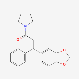 molecular formula C20H21NO3 B6084070 1-[3-(1,3-benzodioxol-5-yl)-3-phenylpropanoyl]pyrrolidine 