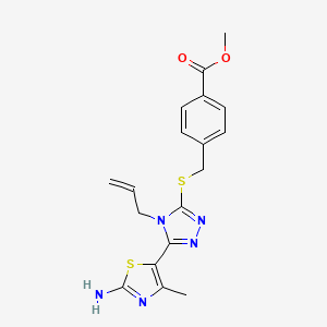 molecular formula C18H19N5O2S2 B6084082 methyl 4-({[4-allyl-5-(2-amino-4-methyl-1,3-thiazol-5-yl)-4H-1,2,4-triazol-3-yl]thio}methyl)benzoate 