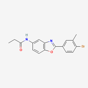 molecular formula C17H15BrN2O2 B6084104 N-[2-(4-bromo-3-methylphenyl)-1,3-benzoxazol-5-yl]propanamide 