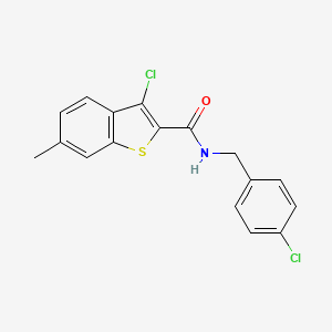 molecular formula C17H13Cl2NOS B6084119 3-chloro-N-(4-chlorobenzyl)-6-methyl-1-benzothiophene-2-carboxamide 