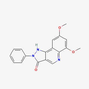 molecular formula C18H15N3O3 B6084122 6,8-dimethoxy-2-phenyl-1,2-dihydro-3H-pyrazolo[4,3-c]quinolin-3-one 