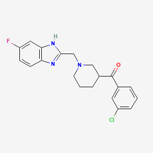molecular formula C20H19ClFN3O B6084132 (3-chlorophenyl){1-[(6-fluoro-1H-benzimidazol-2-yl)methyl]-3-piperidinyl}methanone 