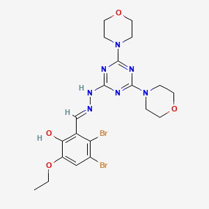 molecular formula C20H25Br2N7O4 B6084142 2,3-dibromo-5-ethoxy-6-hydroxybenzaldehyde (4,6-di-4-morpholinyl-1,3,5-triazin-2-yl)hydrazone 