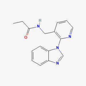 molecular formula C16H16N4O B6084151 N-{[2-(1H-benzimidazol-1-yl)-3-pyridinyl]methyl}propanamide 