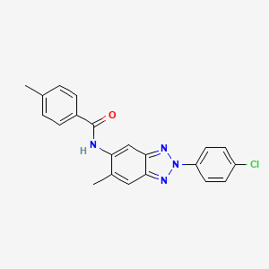 molecular formula C21H17ClN4O B6084163 N-[2-(4-chlorophenyl)-6-methyl-2H-1,2,3-benzotriazol-5-yl]-4-methylbenzamide CAS No. 6188-80-3