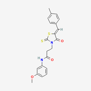 molecular formula C21H20N2O3S2 B6084167 N-(3-methoxyphenyl)-3-[5-(4-methylbenzylidene)-4-oxo-2-thioxo-1,3-thiazolidin-3-yl]propanamide 