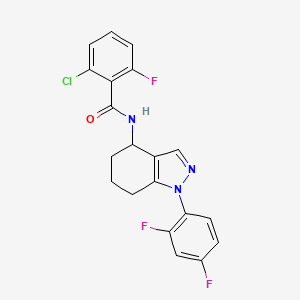molecular formula C20H15ClF3N3O B6084175 2-chloro-N-[1-(2,4-difluorophenyl)-4,5,6,7-tetrahydro-1H-indazol-4-yl]-6-fluorobenzamide 