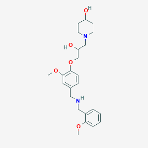 molecular formula C24H34N2O5 B6084177 1-[2-hydroxy-3-(2-methoxy-4-{[(2-methoxybenzyl)amino]methyl}phenoxy)propyl]-4-piperidinol 