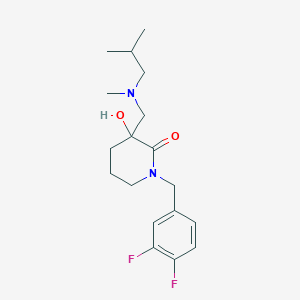 molecular formula C18H26F2N2O2 B6084196 1-(3,4-difluorobenzyl)-3-hydroxy-3-{[isobutyl(methyl)amino]methyl}-2-piperidinone 