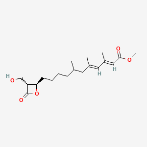 molecular formula C19H30O5 B608422 甲基 (2E,4E)-11-[(2R,3R)-3-(羟甲基)-4-氧代氧杂环丁烷-2-基]-3,5,7-三甲基十一碳-2,4-二烯酸酯 CAS No. 112965-15-8