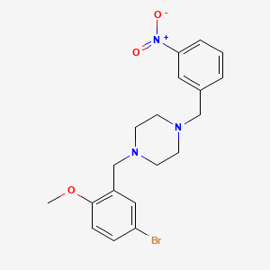 molecular formula C19H22BrN3O3 B6084227 1-(5-bromo-2-methoxybenzyl)-4-(3-nitrobenzyl)piperazine 